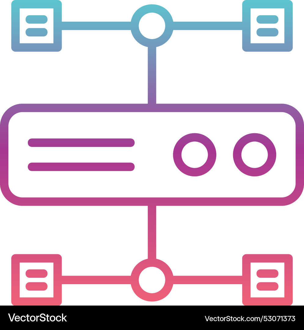 Cluster computing line gradient design Vector Image