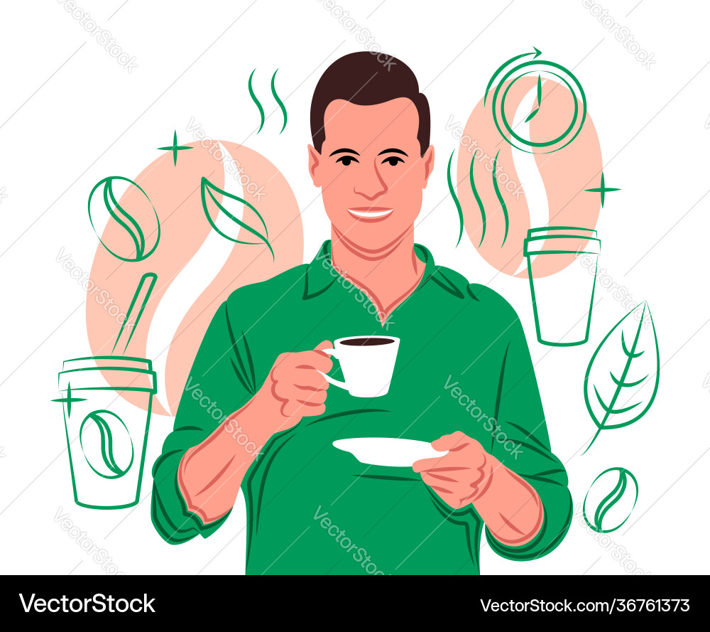 Coffee in shadow sharp lines style Coffee in shadow sharp lines style vector image
