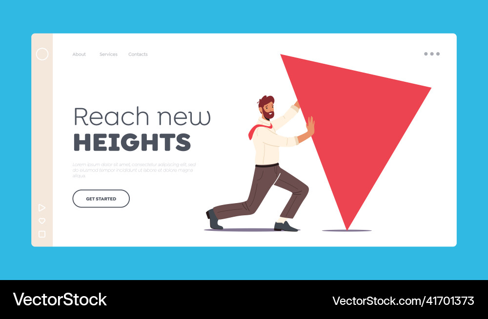 Competition task solution landing page template Vector Image
