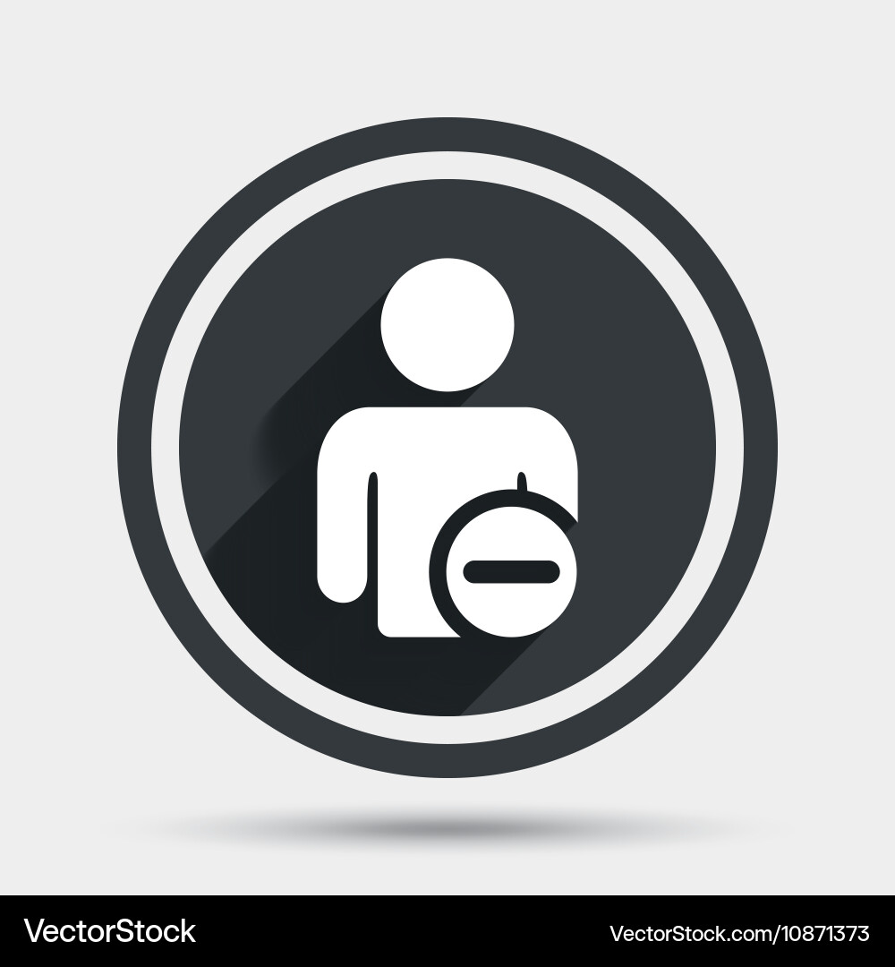 Delete user sign icon remove friend symbol Vector Image