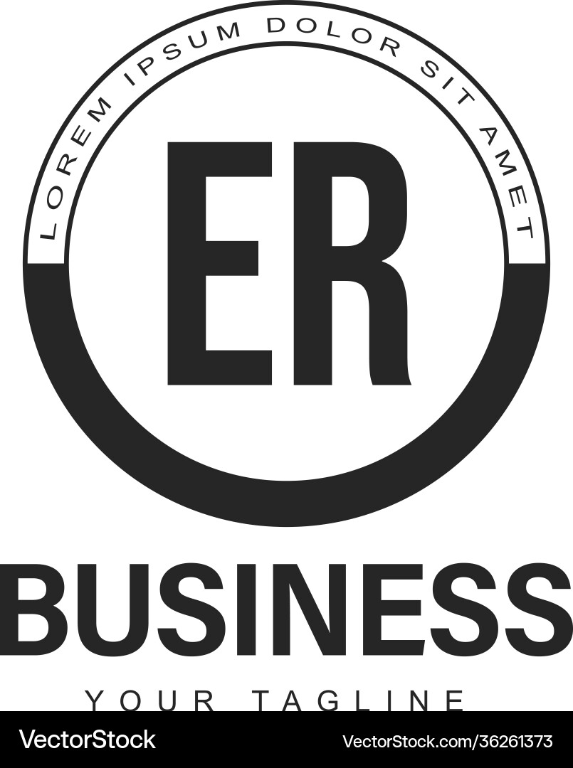 Er initial a logo design with abstract style Er initial a logo design with abstract style Vector Image