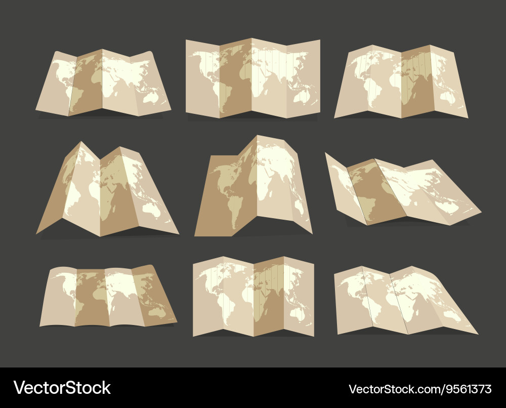 Folded Map Elements vector image