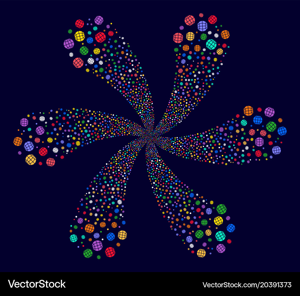 Globe curl burst vector image