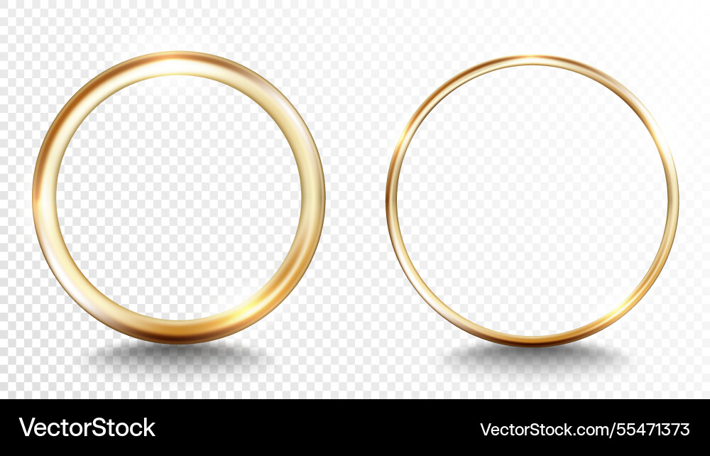 Golden ring isolated on white transparent Golden ring isolated on white transparent vector image