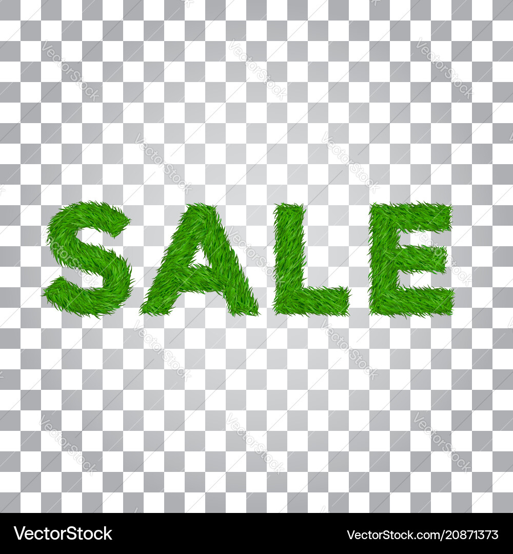 Green grass sale text isolated white transparent Green grass sale text isolated white transparent vector image