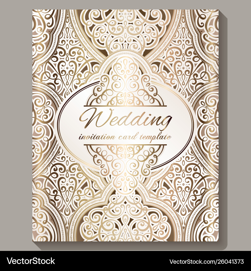 Hochzeit Einladung Karte mit Gold glänzend östlich Hochzeit Einladung Karte mit Gold glänzend östlich vektorbild