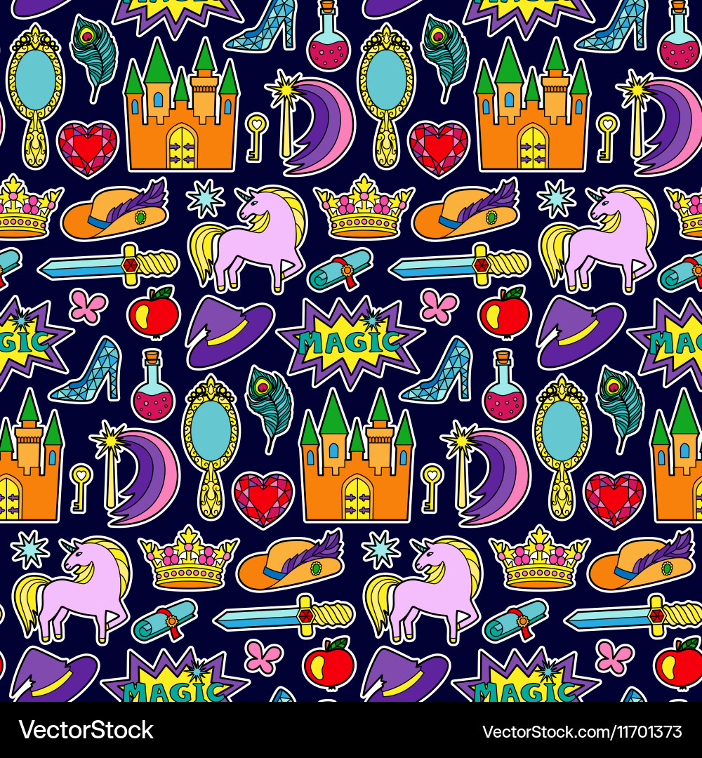 Magic patch seamless pattern Vector Image