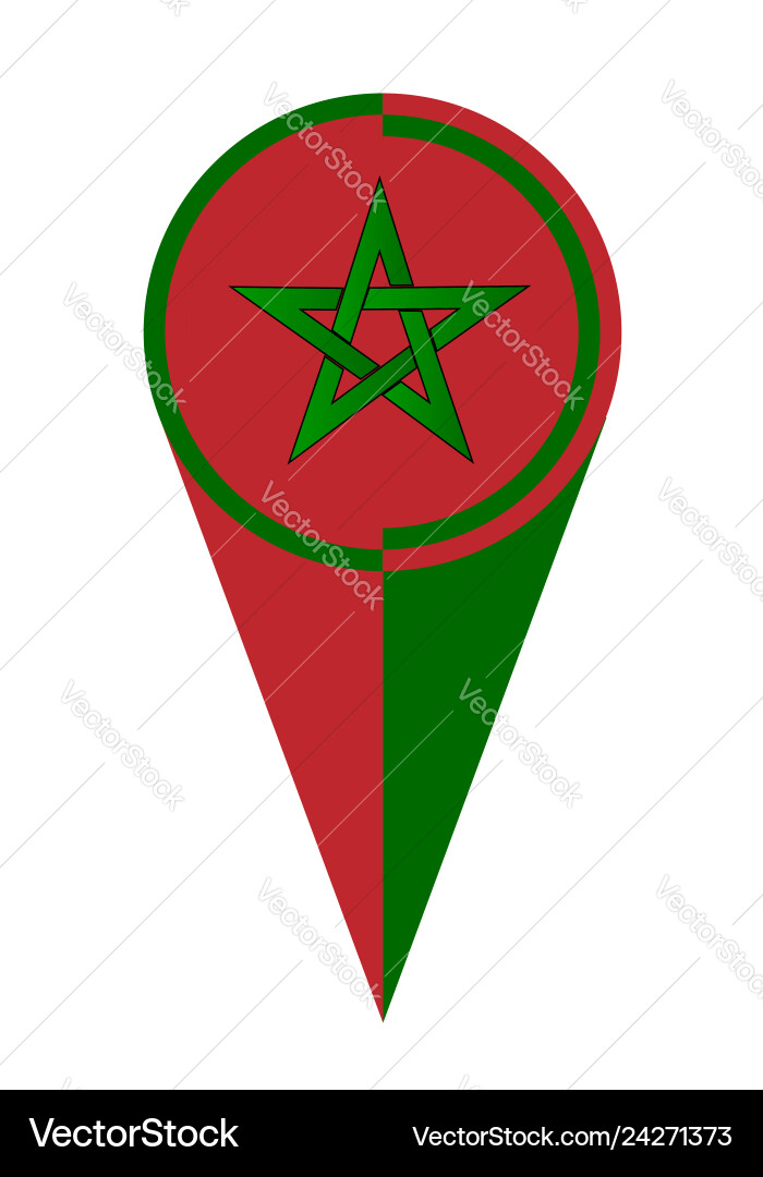 Morocco map pointer location flag vector image