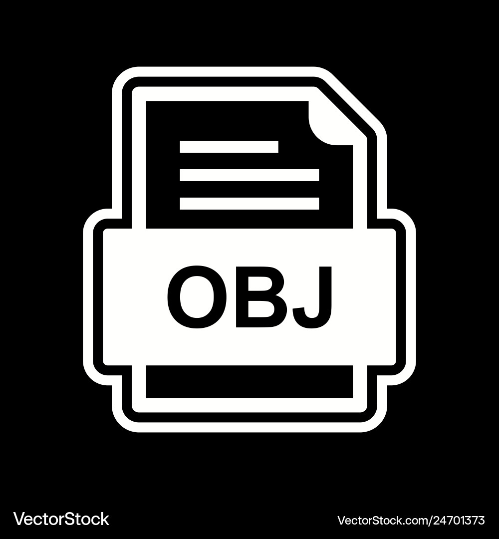 Obj file document icon vector image