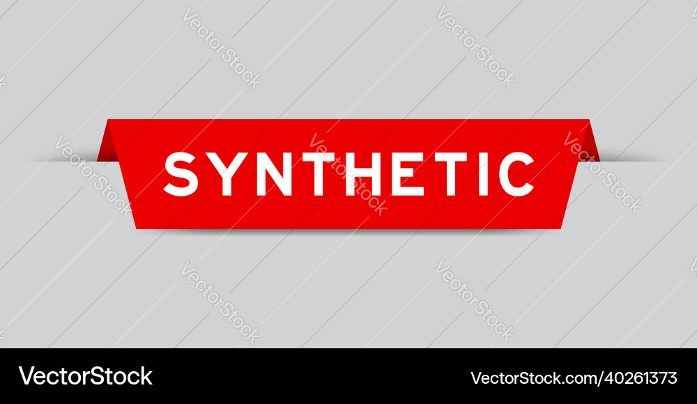 Red color inserted label with word synthetic Vector Image