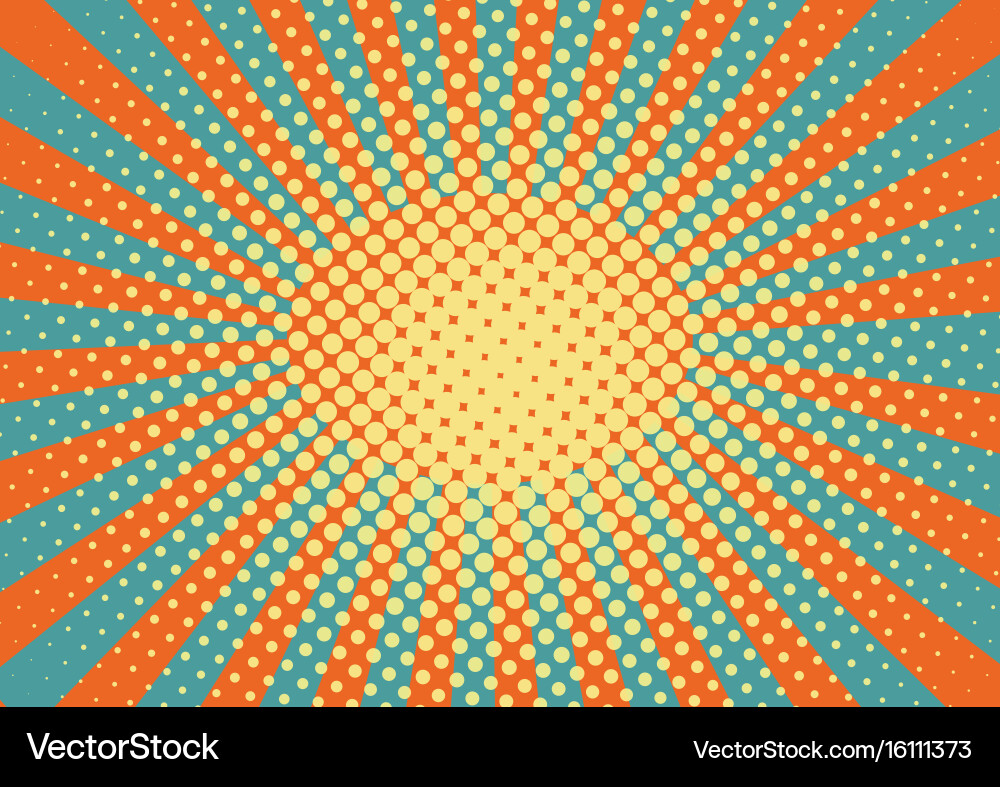 Retro Pop Rays & Dots Vector Image