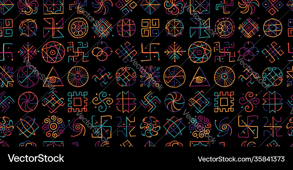 Sacred geometry background seamless pattern Sacred geometry background seamless pattern vector image