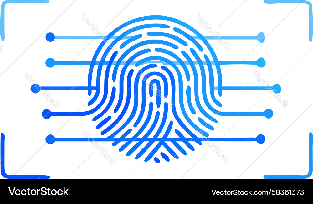 Secure Fingerprint Scan Icon Vector Image