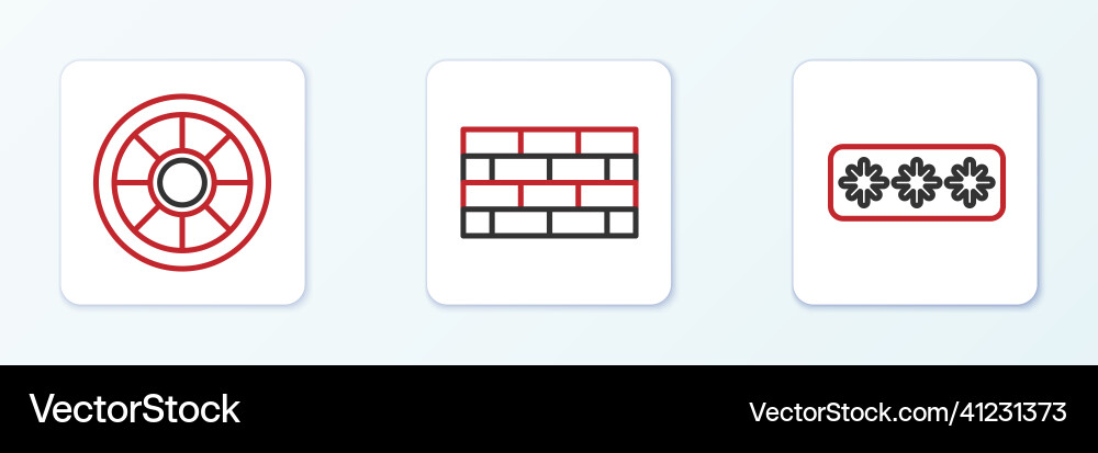 Set line password protection safe and firewall Set line password protection safe and firewall vector image