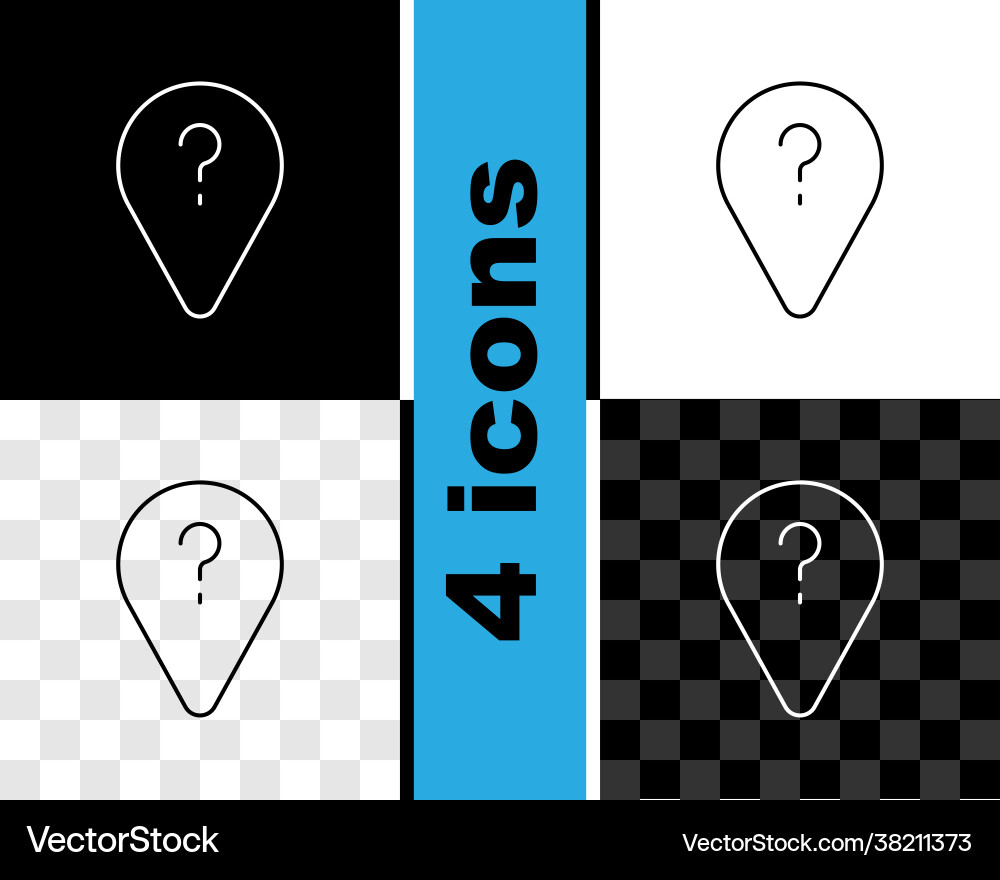 Set line unknown route point icon isolated Set line unknown route point icon isolated Vector Image