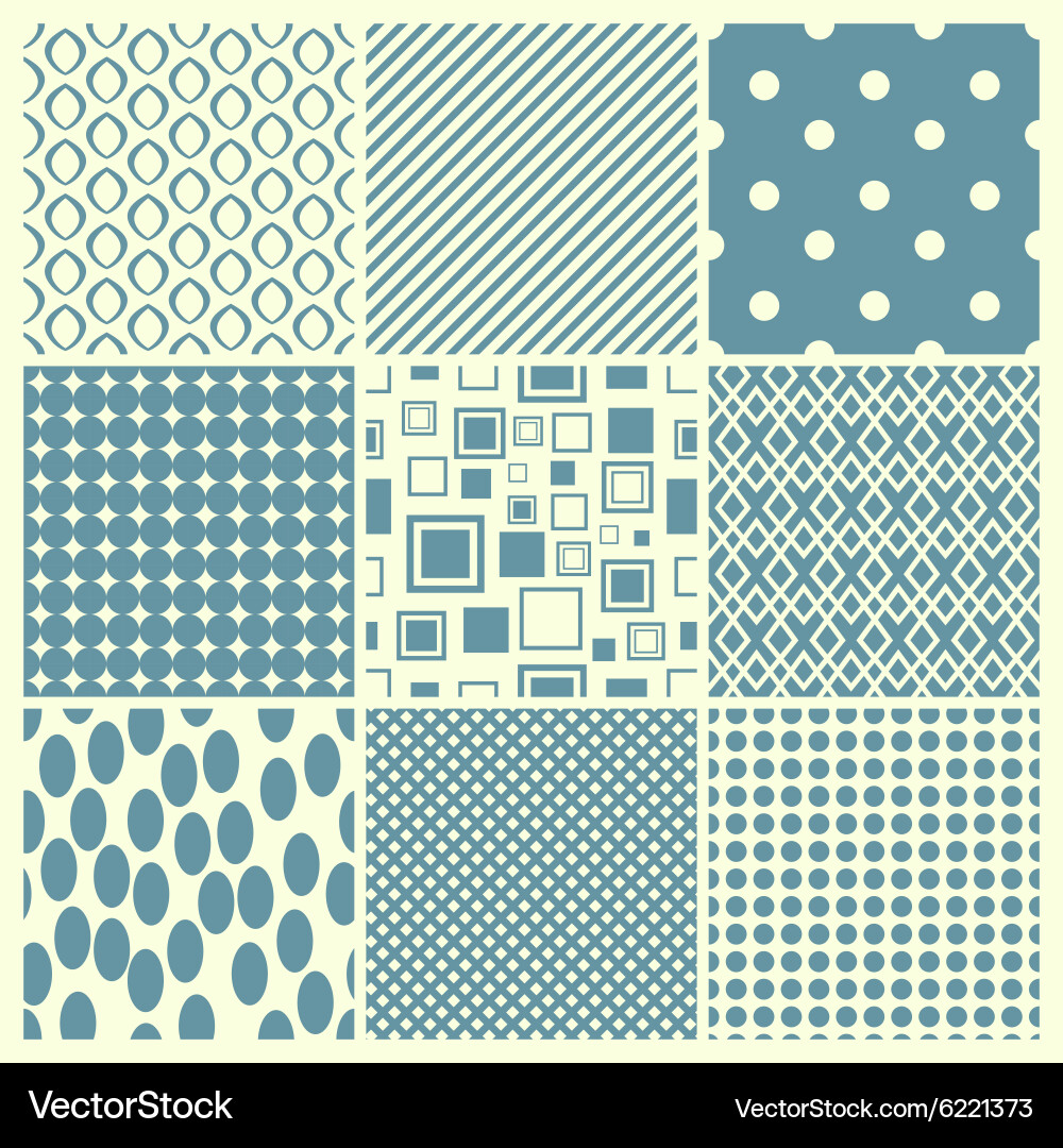 Set of abstract geometric seamless patterns vector image