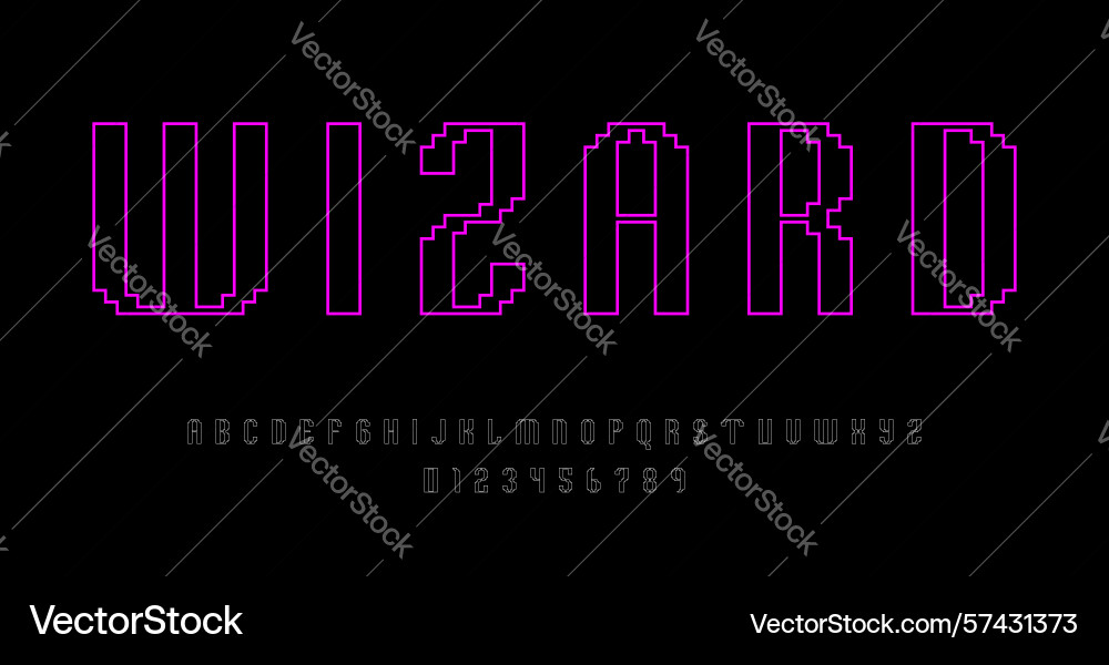 Set of alphabets font letters and numbers Set of alphabets font letters and numbers vector image