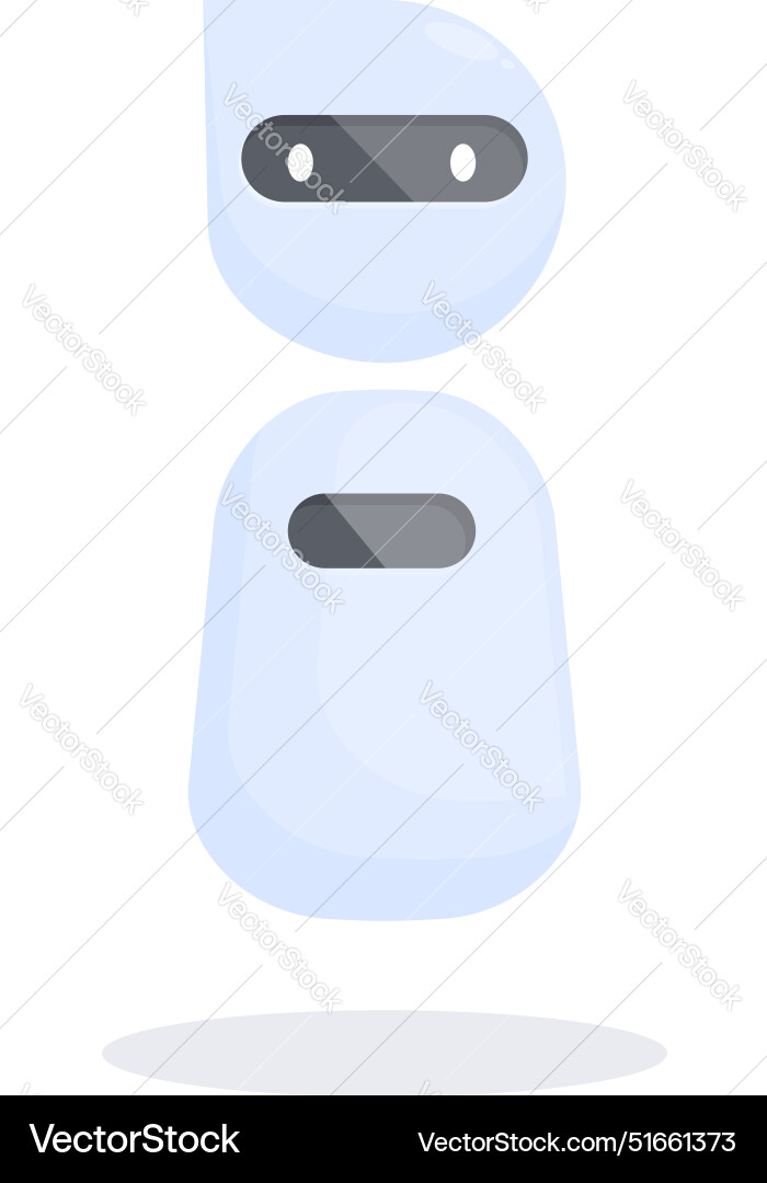 White robot floating with shadow Vector Image