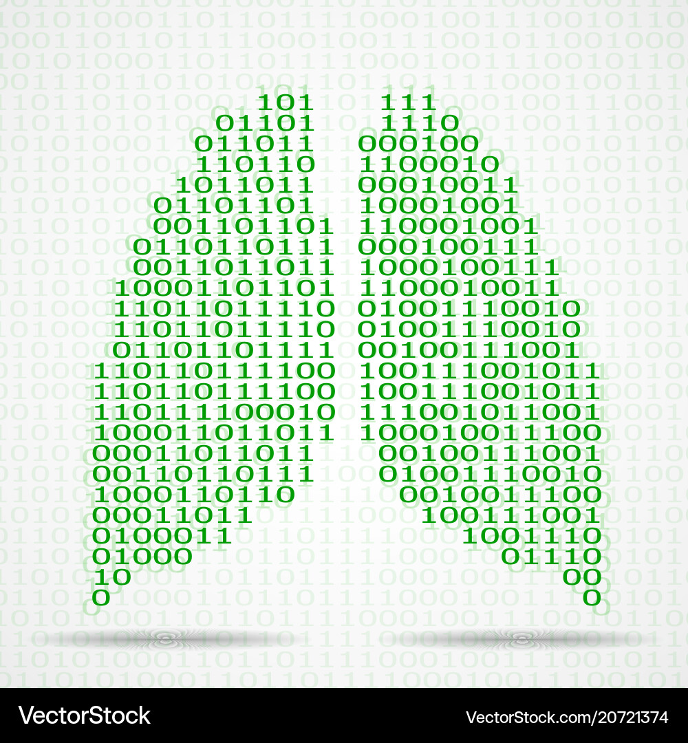 Abstract human lungs with binary computer code Abstract human lungs with binary computer code Vector Image