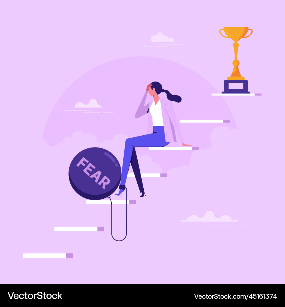 Afraid of progress forward concept Afraid of progress forward concept Vector Image