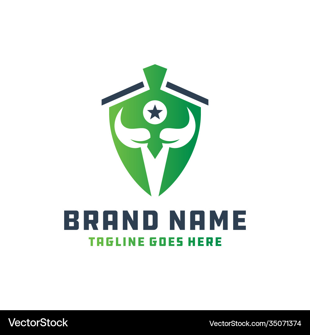 Blattförmiges spartan Helm-Logo Blattförmiges spartan Helm-Logo Vektorbild