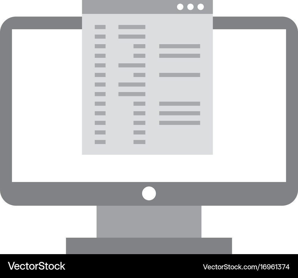 Computer desktop with template Vector Image