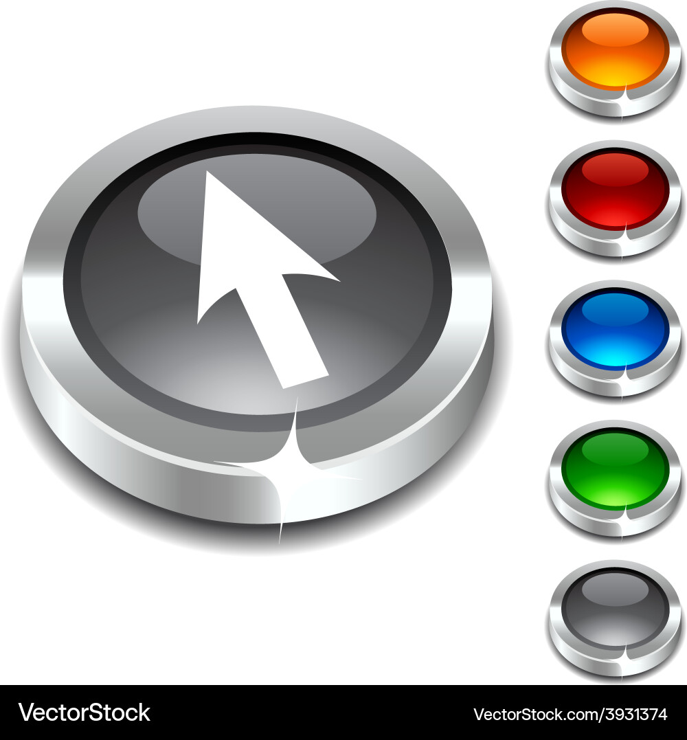 Cursor 3d button vector image