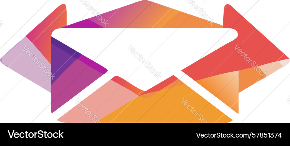 Dynamic envelope icon representing message Vector Image