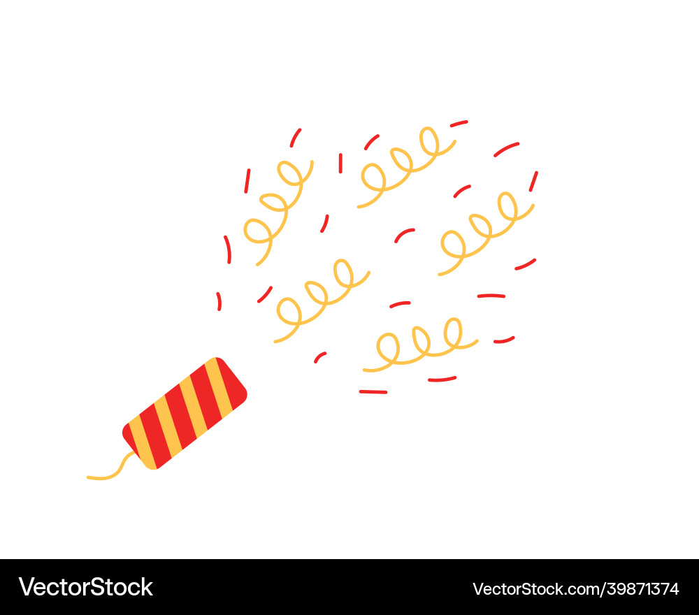 Exploding party popper with confetti Exploding party popper with confetti Vector Image