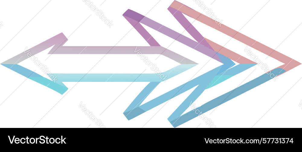 Gradient abstract arrow leftward directional flow vector image