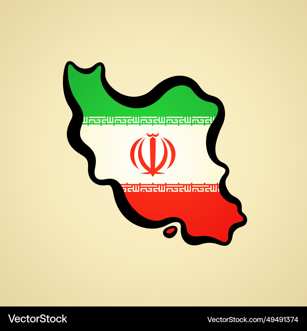 Iran - map colored with flag Vector Image