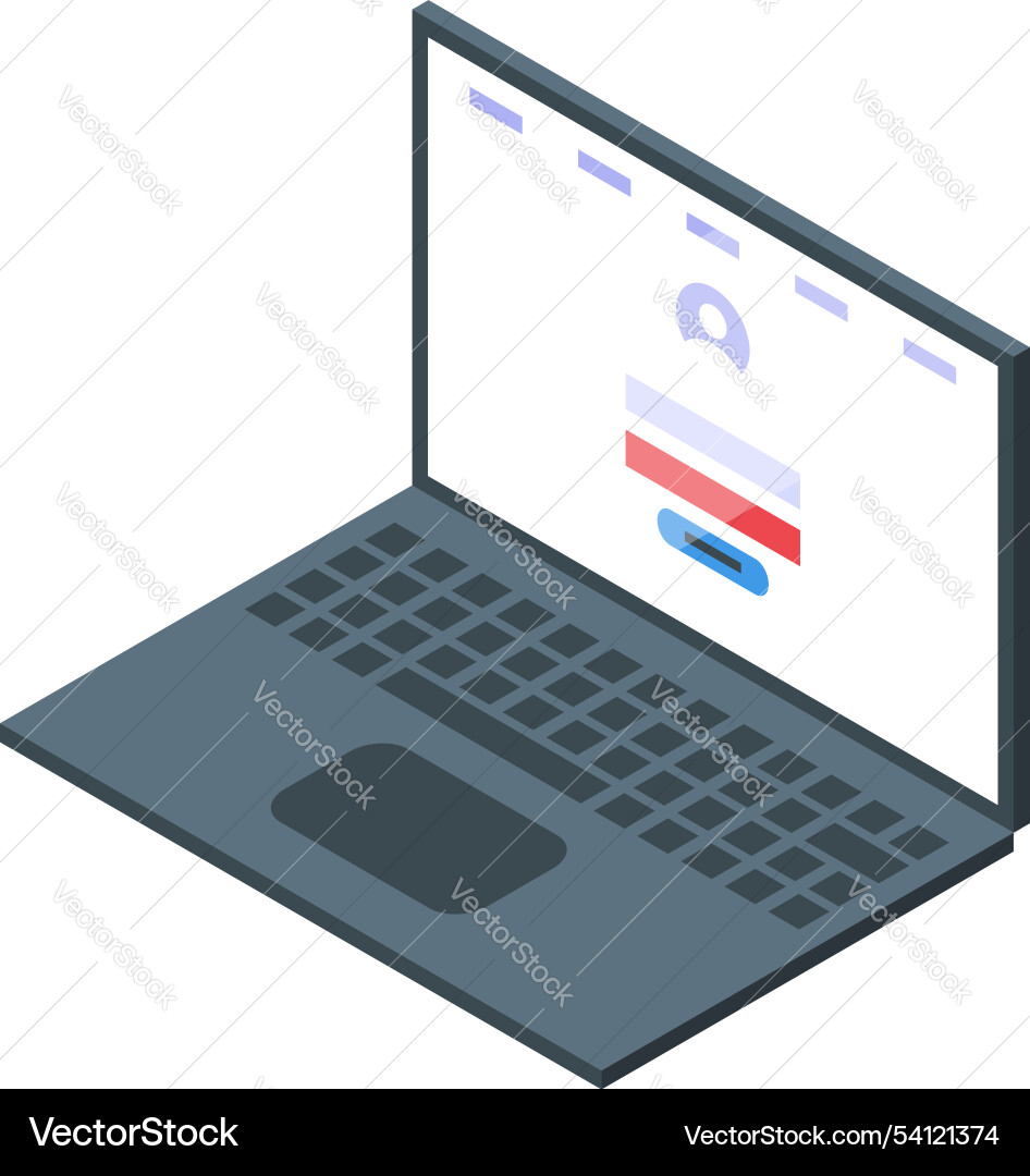 Laptop showing login form for secure access Laptop showing login form for secure access vector image
