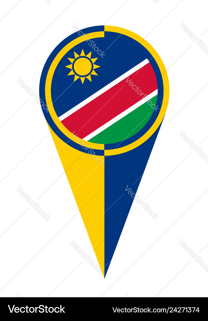 Namibia map pointer location flag vektorbild