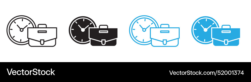Office hours icon featuring scheduling clock Office hours icon featuring scheduling clock Vector Image