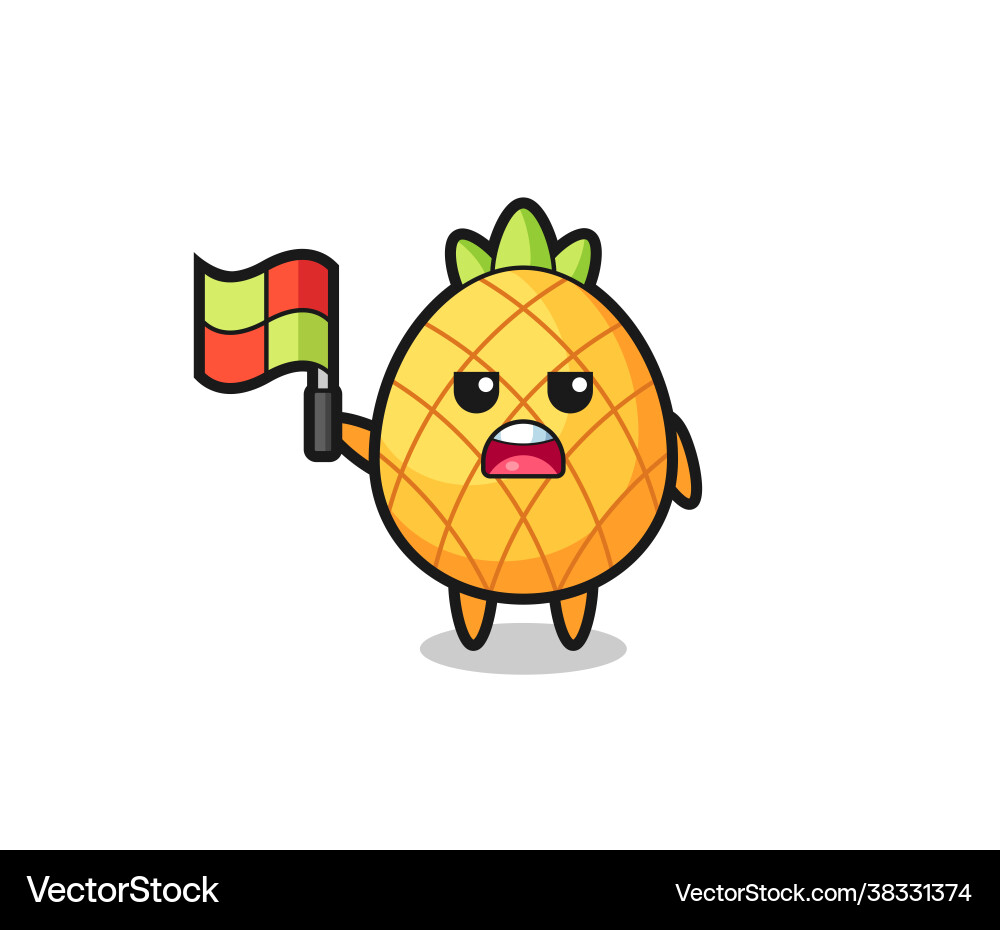 Pineapple character as line judge putting Pineapple character as line judge putting vector image