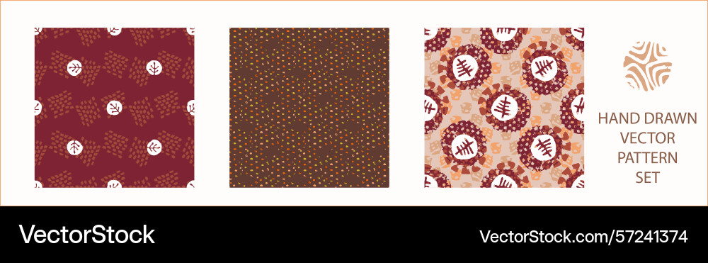 Polka dot blockprint seamless pattern set Polka dot blockprint seamless pattern set vector image
