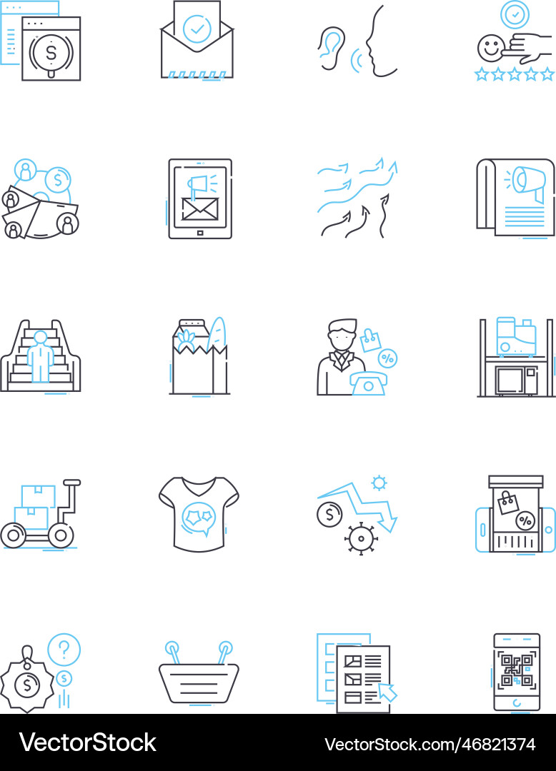Project resources linear icons set allocation Project resources linear icons set allocation vector image