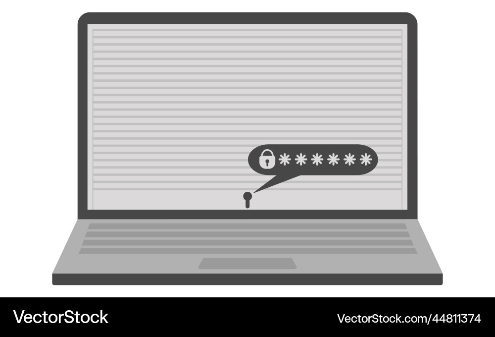 Protect your computer with a password the screen Protect your computer with a password the screen vector image