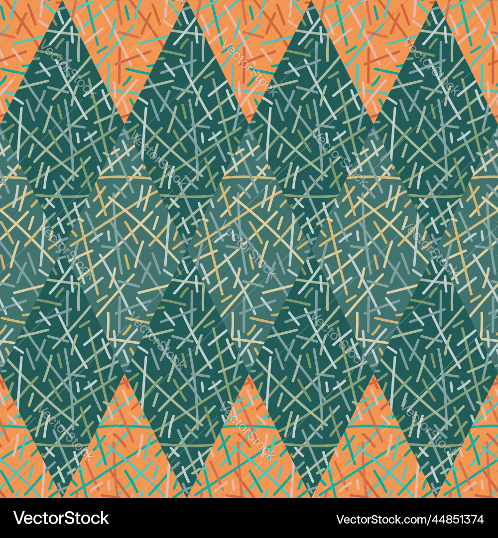 Random lines mosaic seamless pattern hand drawn Random lines mosaic seamless pattern hand drawn vector image