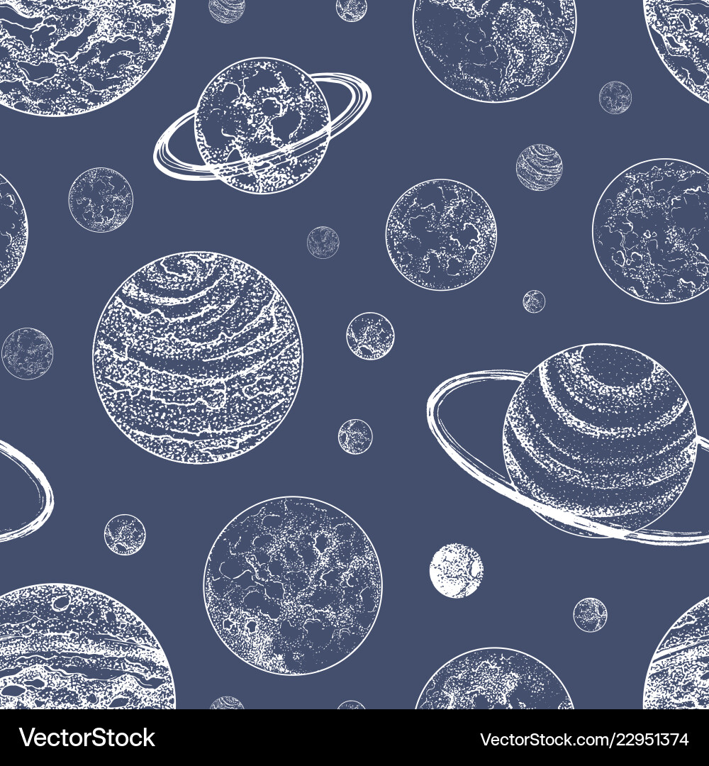 Retro Planetary Dot Pattern Vector Image