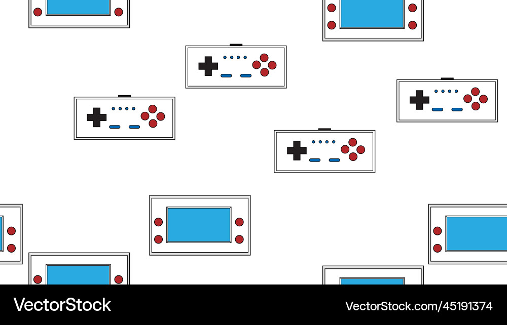 Seamless pattern endless with portable game Seamless pattern endless with portable game Vector Image