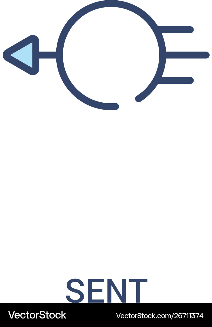 Sent concept 2 colored icon simple line element Sent concept 2 colored icon simple line element vector image