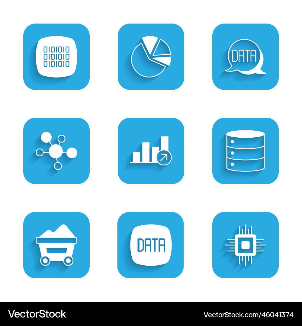 Set financial growth data analysis processor cpu Set financial growth data analysis processor cpu vector image