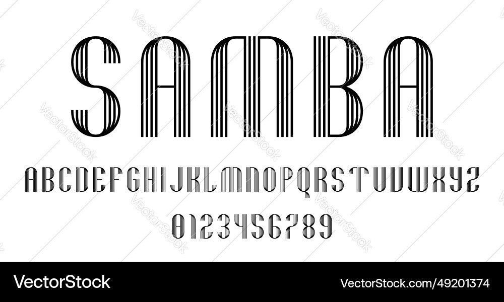 Set of alphabets font letters and numbers Set of alphabets font letters and numbers vector image