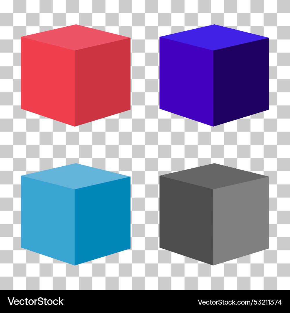 Set of isometric cube design web modern concept Set of isometric cube design web modern concept vector image