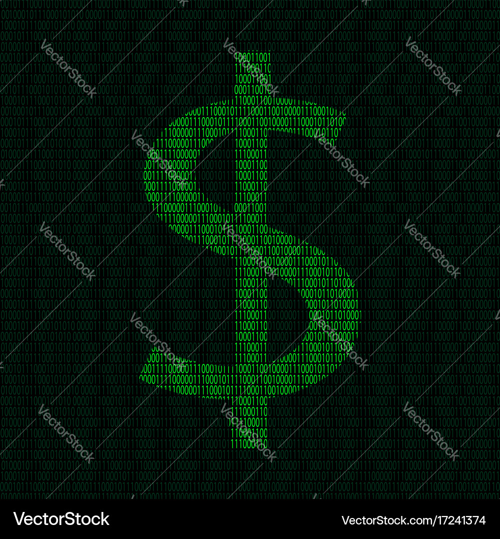Silhouette of dollar symbol from binary digits Vector Image