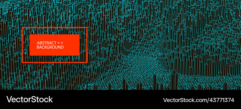 Square pattern wireframe landscape background Square pattern wireframe landscape background Vector Image