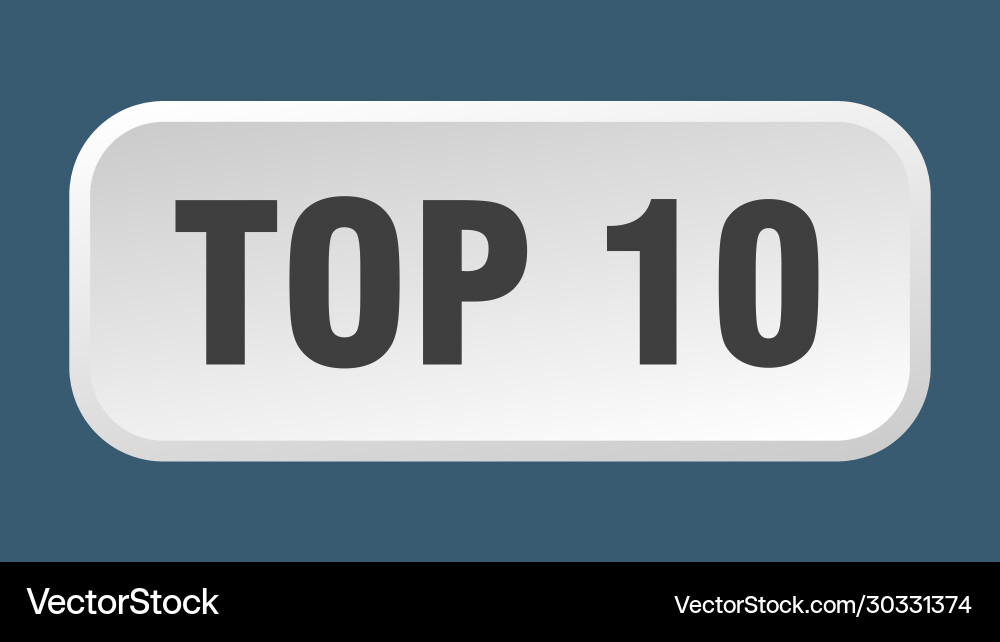Top 10 button square 3d push vector image