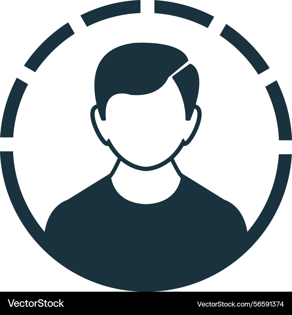 User profile icon showing person inside dashed User profile icon showing person inside dashed vector image