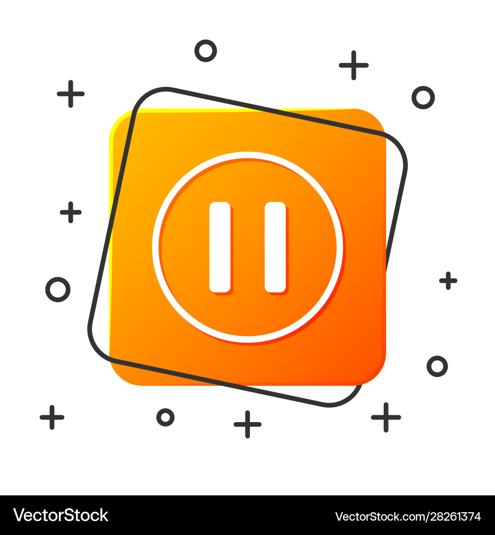 White pause button icon isolated on White pause button icon isolated on vector image